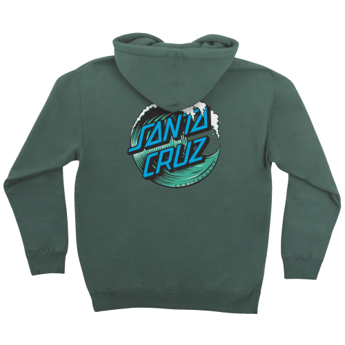 Santa Cruz Wave Dot P/O Hooded Heavyweight Sweatshirt Mens Alpine Green