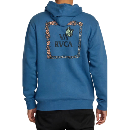 RVCA Food Chain Hoodie Blue Mens