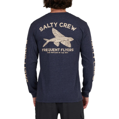 Salty Crew Frequent Flyer Premium L/S Tee Navy Heather Men's