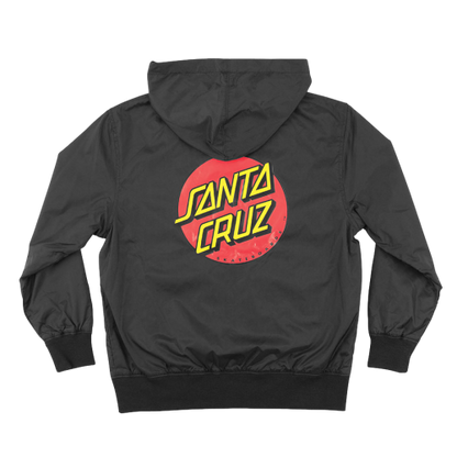 Santa Cruz Youth Classic Dot Hooded Black Windbreaker
