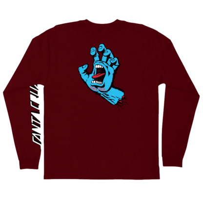 Santa Cruz Screaming Hand L/S Burgundy Tee