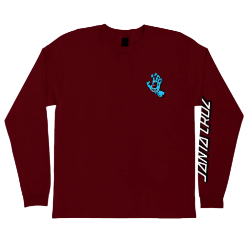 Santa Cruz Screaming Hand L/S Burgundy Tee