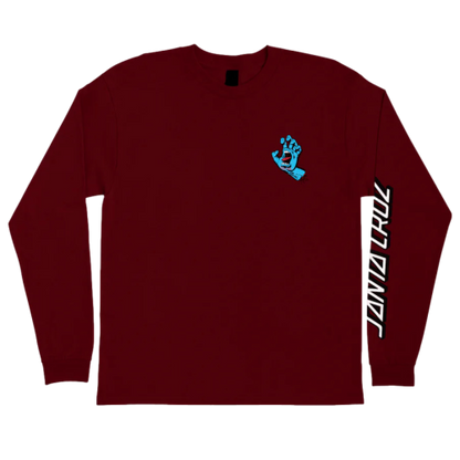 Santa Cruz Screaming Hand L/S Burgundy Tee