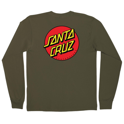 Santa Cruz Classic Dot L/S Heavyweight T-Shirt Mens Military Green