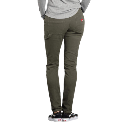 Dickies Flex Slim Fit Duck Carpenter Pants Women Moss Green